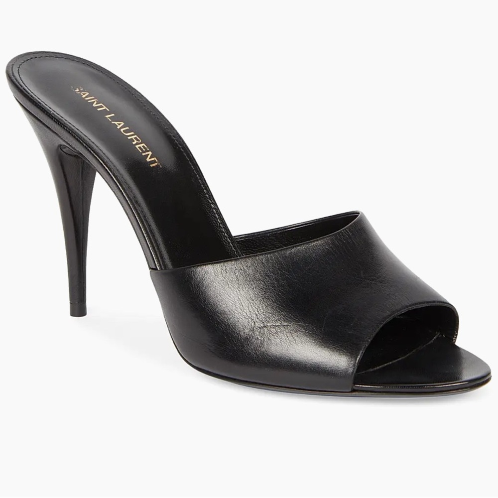 Saint Laurent Black Open-Toe Heels